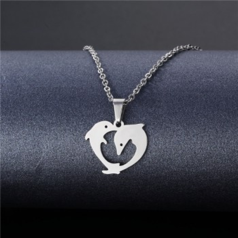 Ketting stainless steel: dolfijnen